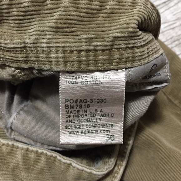 Ag The Graduate Tailored Leg Corduroy Pants Men’s 36x32.5 Beige Ag-Ed. - Picture 11 of 13